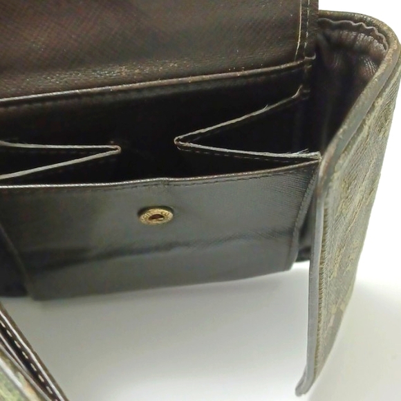 Louis Vuitton *Vintage* Trifold Mini Lin Army Green Denim Leather Wallet - Picture 7 of 11